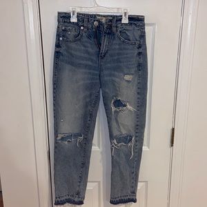 Garage distressed mom jeans!